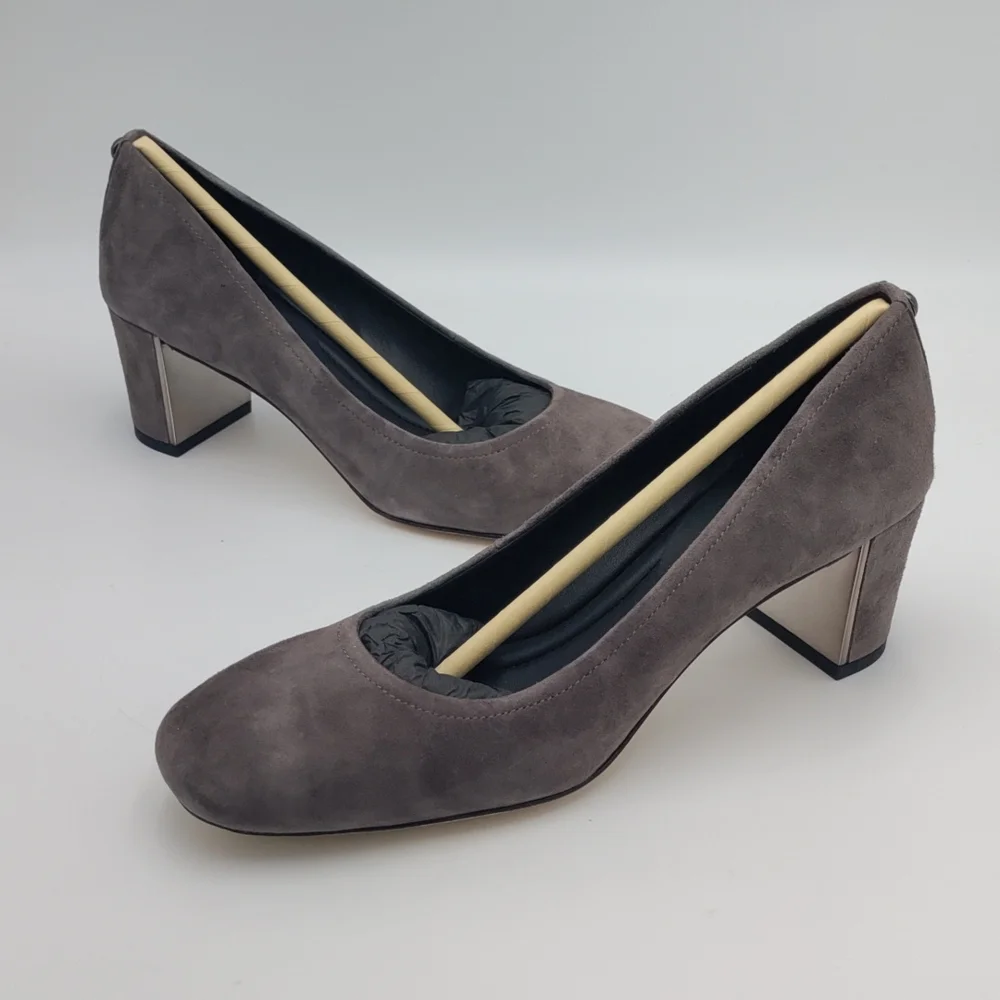 Donald J Pliner Womens Corin Dark Taupe Kid Suede Pumps Size 7 N NWB